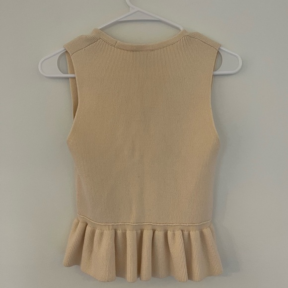 Club Monaco Merino Wool Cream Short Sleeve Knit Top, Size XS - Picture 8 of 10